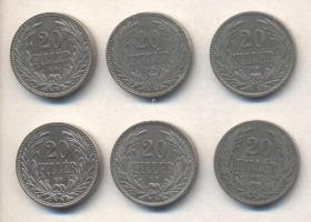 1892-1914. 20f Ni (6x) klf T:2,2-