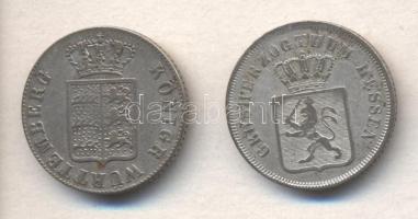 Német Államok / Hessen 1846. 6Kr Ag + / Württemberg 1842. 6Kr Ag T:2-,3
German States / Hesse-Darmst...