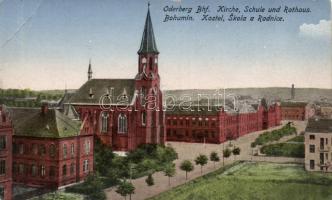 Bohumín railway station, church, school, town hall (EB)