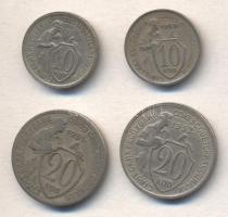 Szovjetunió 1931-33. 10k (2x) + 20k (2x) T:2- Soviet Union 1931-33. 10 kopeks (2x) + 20 kopeks (2x) C:VF