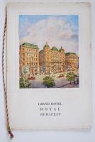 cca 1920 Grand Hotel Royal Budapest reklámnyomtatvány 10p.