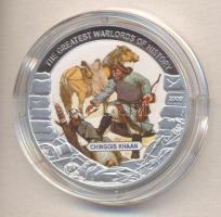 Libéria 2009. 5$ ezüstözött Cu "Nagy Hadvezérek / Dzsingisz kán" T:PP Tanúsítvánnyal, csak...