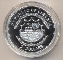 Libéria 2009. 5$ ezüstözött Cu "Nagy Hadvezérek / Atilla a Hunok fejedelme" T:PP Tanúsítvánnyal, csak 2000db! Liberia 2009. 5 Dollars silver plated Cu "The Greatest Warlords of History / Atilla the Hun" T:PP with certificate, only 2000 examples!