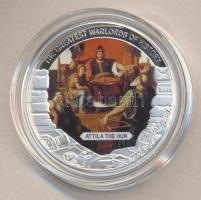 Libéria 2009. 5$ ezüstözött Cu "Nagy Hadvezérek / Atilla a Hunok fejedelme" T:PP Tanúsítvá...