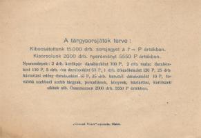 Makó 1944. "A makói szervita atyák templomépítkezésének javára tartandó tárgysorsjátékhoz"...