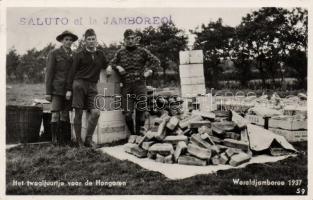 1937 Hungarian scouts at the Wereldjamboree, Netherlands, So.Stpl