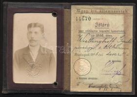 1898 Magy. Kir. Államvasutak félárú jegy váltására jogosító fényképes igazolvány