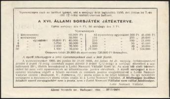 1950. "XVI. Állami Sorsjáték" Állami sorsjegy T:I