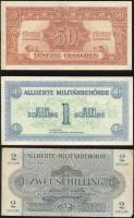 Ausztria/nemzetközi megszállás 1944. 50Gr + 1Sch + 2Sch T:II,II- Austria/allied occupation 1944. 50 Groschen + 1 Schilling + 2 Schilling C:XF,VF