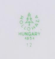 Hollóházi jelzéssel ellátott virágokkal és madárral díszített nagyméretű porcelán váza / Hollóházi c...