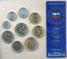 Szlovénia 1992-2003. 10s-50T 9klf darab "Az utolsó Tolár forgalmi pénzek" szettben T:1 Slovenia 1992-2003. 10 Stotinov - 50 Tolarjev, 9 different coins "The Last Tolar coins" set C:Unc