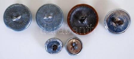 cca 1940 6db fémgomb Magyar Királyi Honvédség katonai egyenruháról