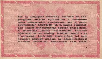 1946. 1.000.000AP (2x) fordított címeres és "amelyeknek" hátlapi szövegrésszel! T:II-