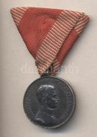 1917. Ezüst Vitézségi Érem II. osztály "Fortitudini / IV. Károly" mellszalaggal Szign.: Kautsch (40mm) T:2- Hungary 1917. Silver Medal for Bravery II class, on wartime ribbon Sign.: Kautsch C:VF