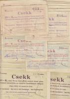 Pápa 1919. május 8. "Pápai csekk" 10K (10x) + 20K (10x) + 50K (10x) lyukasztással érvénytelenítve T:III