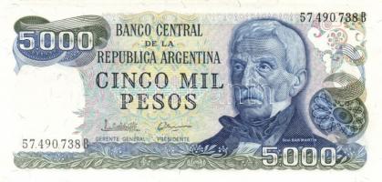 Argentína 1P + 5P + 10P + 5000P bankjegy T:I Argentina 1 Peso + 5 Pesos + 10 Pesos + 5000 Pesos C:Unc