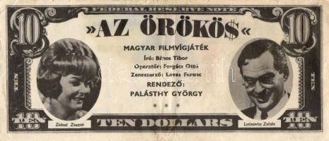 1960-as évek 10$ színházi pénz "Az örökös" Zolnai Zs./Latinovits Z. T:II/III