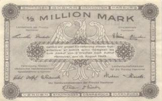 Német Birodalom/Weimari Köztársaság/ Regensburg / Hannover 1923. 500.000M + 500.000M T:II,III 
Germa...