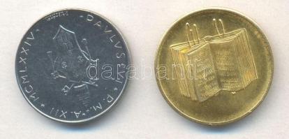 Vatikán 1974. 100L  + VI: Pál pápa emlékérem T:1-,2
Vatican 1974. 100 Lire + Pope Paul VI medallion ...