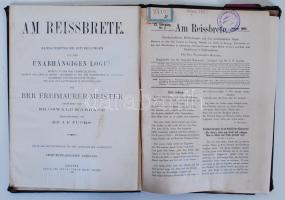 Marbach, O.,: Am Reissbrete. Handschriftliche Mittheilungen aus den unabhängigen Logen. 1. Jahrgang. Leipzig 1895. Bruno Zechel. Szabadkőműves folyóirat. KIssé megviselt egészvászon kötésben. Beltartalom hibátlan. / Freemaison magazine in linen binding. 96p.