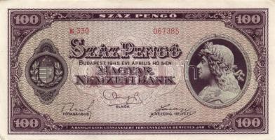 1945. 100P (6x) egymás utáni sorszámmal T:II-,III