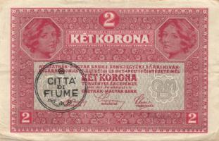 1913. 20K "Citta Di Fiume" körbélyegzővel + 1917. 2K "Citta Di Fiume" körbélyegz...