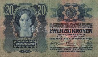 1913. 20K "Citta Di Fiume" körbélyegzővel + 1917. 2K "Citta Di Fiume" körbélyegz...