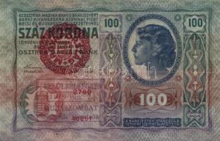 1902. 1000K + 1912. 100K + 1913. 20K mindhárom "Felülbélyegzés 1919.jún. 7. Muraszombat Jegyzői...