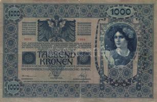 1902. 1000K + 1912. 100K + 1913. 20K mindhárom "Felülbélyegzés 1919.jún. 7. Muraszombat Jegyzői...