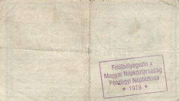 1918. 25K "3021" sima hátlapon "Felülbélyegezte a Magyar Népköztársaság Pénzügyi Népb...