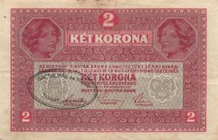 1917. 2K "Bácsalmás és Vidék Takarékpénztár" felülbélyegzéssel (2x) T:II-,III