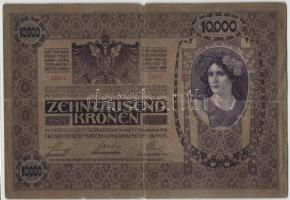 1918. 10.000K érvénytelenített Magyarország körbélyegzővel T:III-