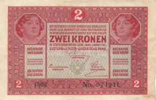 1917. 2K (2x) mindkettő "Pécs-Baranya Köztársaság" nem hivatalos felülbélyegzéssel T:III