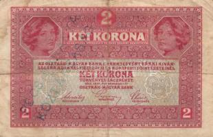 1917. 2K (2x) mindkettő "Pécs-Baranya Köztársaság" nem hivatalos felülbélyegzéssel T:III