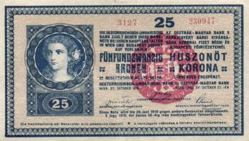 1904. 10K + 1918. 25K "3127" hullámos hátlap mindkettő bankjegy hamis "Magyarország&q...