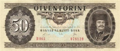 1989. 50Ft (4x) egymás utáni és egymáshoz közeli sorszámok T:I