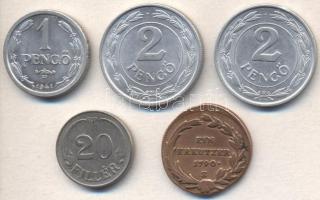 1790S 1Kr + 1926-1943. 20f, 1P, 2P (2x) T:vegyes