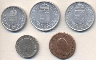 1790S 1Kr + 1926-1943. 20f, 1P, 2P (2x) T:vegyes