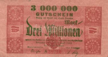 Német Birodalom/Weimari Köztársaság/Drezda 1923. 5db különféle városi kiadású bankjegy T:III,III-
Ge...