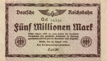 Német Birodalom/Weimari Köztársaság/Reichsbahn Direktion/Berlin/Drezda 1923. 4db különféle bankjegy ...