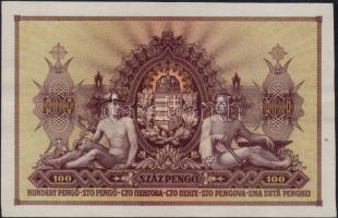 1943. 100P "Szálasi" kettős alapnyomat erősen balra csúszva T:I