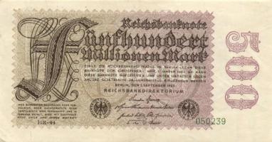 Német Birodalom/Weimari Köztársaság 1923. 8db különféle inflációs bankjegy, közte vízjel variációk i...