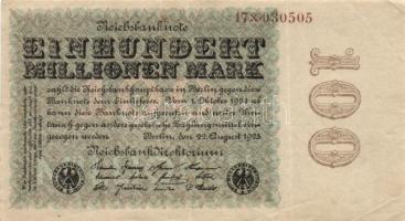 Német Birodalom/Weimari Köztársaság 1923. 8db különféle inflációs bankjegy, közte vízjel variációk i...