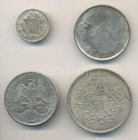 4db klf ezüst érme fém hamisítványa T:vegyes 4 pieces of various fake coins C:mixed