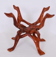 Összecsukható lakkozott fa edénytartó /  Foldable wooden pot stand, 30cm