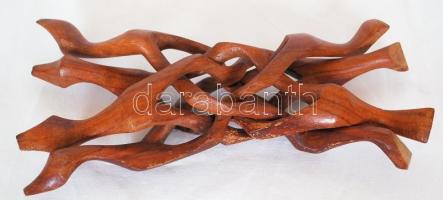 Összecsukható lakkozott fa edénytartó / 
Foldable wooden pot stand, 30cm