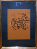 MCP jelzéssel: Asszonyok. Ceruza, papír, üvegezett keret, 61×45 cm