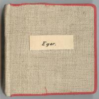 cca 1930 Eger 44 db városképes fotót tartalmazó fotóalbum 6x6 cm-es képekkel