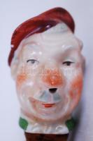 Humoros férfi fejet formáló, kézzel festett porcelán dugó (kis lepattogzással) / 
Funny hand painted...