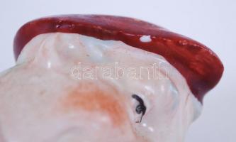 Humoros férfi fejet formáló, kézzel festett porcelán dugó (kis lepattogzással) / 
Funny hand painted...